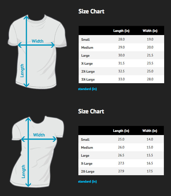 Sizechart in